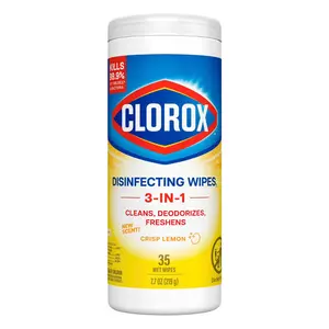 Khăn Lau Diệt Khuẩn, Disinfecting Wipes, Crisp Lemon, 35 Tờ, 7.7 oz (219g) - CLOROX